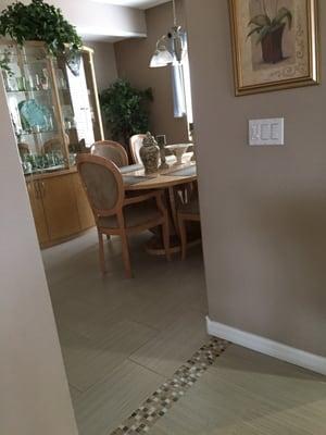 Dining room tile.