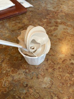 Chocolate soft serve ice cream complimentary