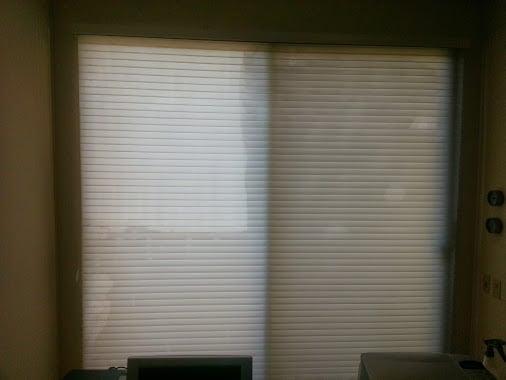 Here's a Hunter Douglas silhouette blind in the middle of our on-site cleaning process.  Pretty big difference!!