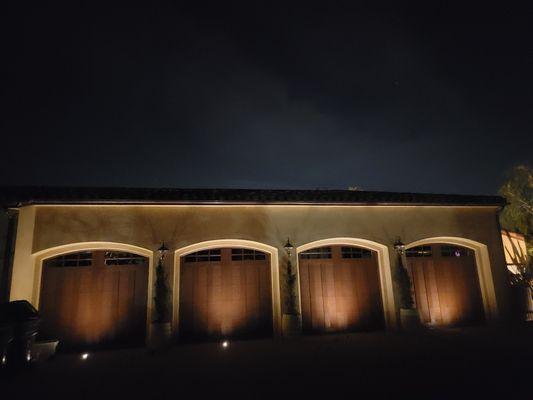 Illuminating beautiful garage doors while maintaining consistent shadowing