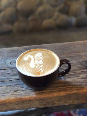 Latte with swan art