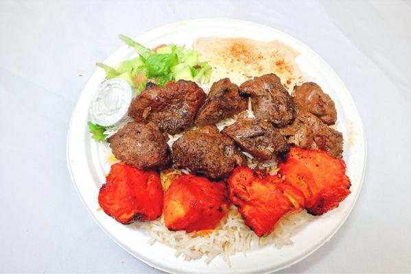 Combo Kabob #1 Chicken, Beef & Lamb Kabobs