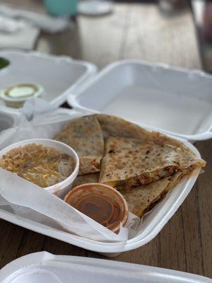 Chicken quesadilla. So much flavor and seasoned just right.