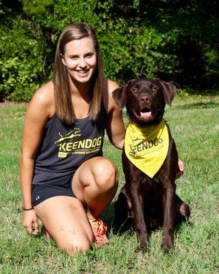 KeenDog Assistant Trainer Nina LaValley and her dog Larry.