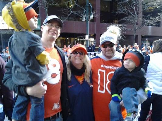 Me and my family enjoying the Bronco's Parade