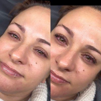 Lash lift + tint before and after