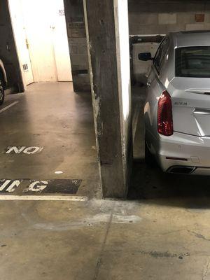 Proof the spots are labeled 'No Parking'