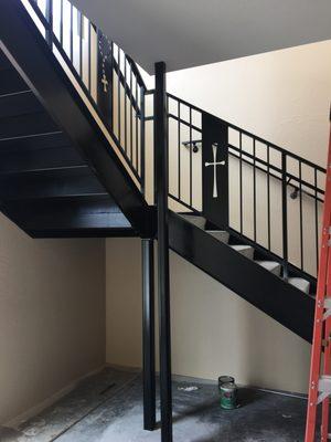 Commercial grade Steel and Concrete Stairway with decorative cutouts 2018