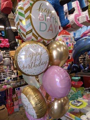 Beautiful birthday balloon bouquet.