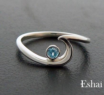 Blue Topaz Wave-seeker ring, Part of our Eshai collection, only at Goldworks.