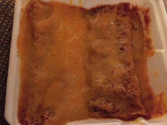 ENCHILADAS, 2 of these with hot sauce.