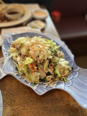 Salmon skin salad