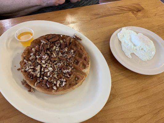 Pecan pie and eggs over easy