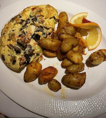 Brie and black truffle omelet