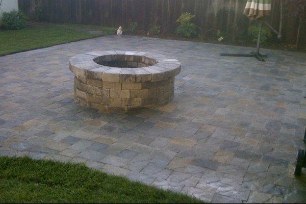 Pavers with fire pit