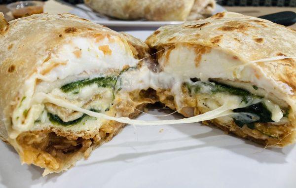 Chile Relleno Burrito. Melty cheese