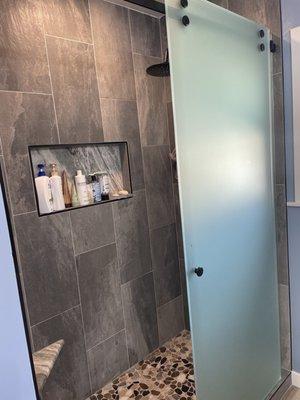 Shower door install