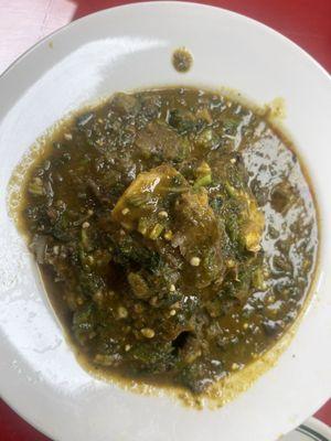 Okra soup with dried fish