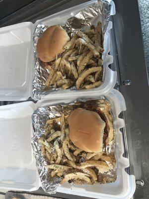 Pulled pork sandwiches and fries!!!