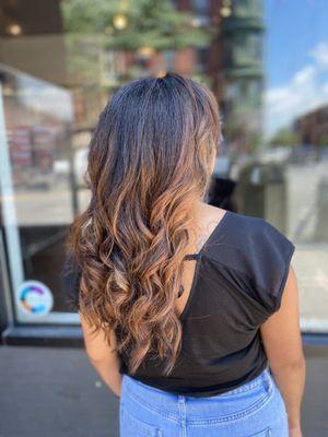 This beachy balayage post quarantine hair perfect for that summer is here feeling.