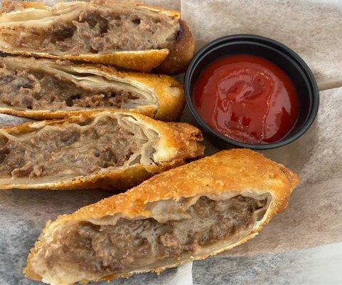 Cheesesteak egg rolls