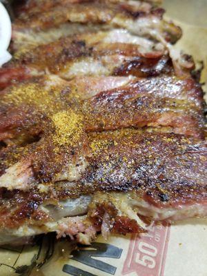 Close up of my Dry Rub Ribs