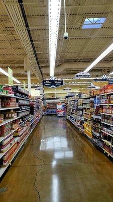 Wide, well stocked aisles.