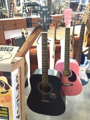 New and used guitars at guaranteed lowest price! Set up and ready to play! (As in musicians work here and make 100% sure these play great!)