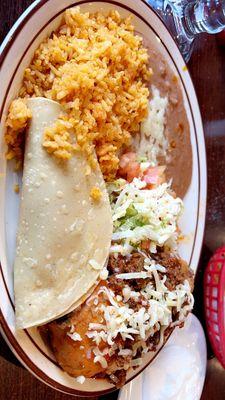 Chili Relleno and taco combo plate !