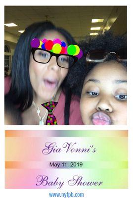 Photo booth pic at baby shower.  Call 917.293.7893