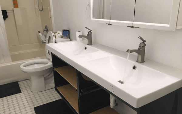 double sink vanity installation