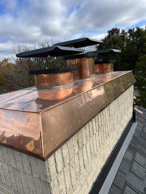 Copper chimney cap installed...