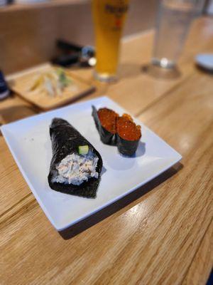 Blue Crab HR and Ikura Nigiri