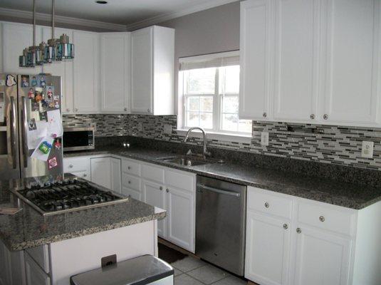 Paint Cabinets and Install Back Splash