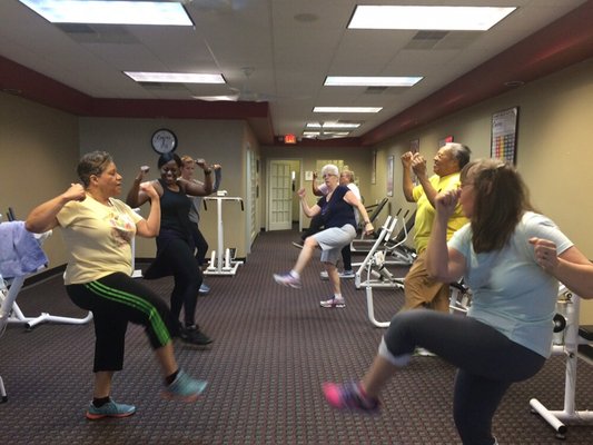 Ladies having a great time with Zumba