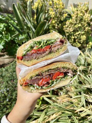 Bavette steak sandwich