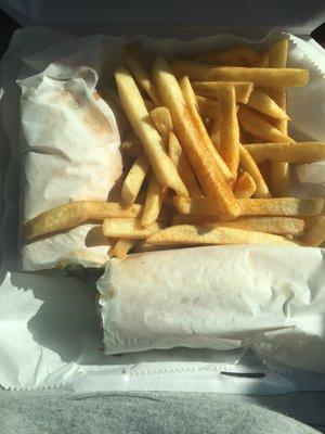 Philly Steak Hoagie with fries