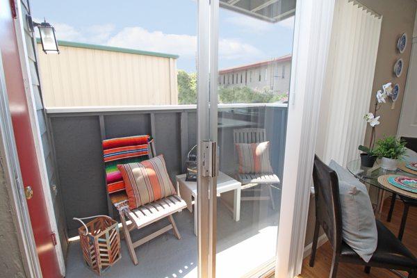 Relax on your private patio or balcony