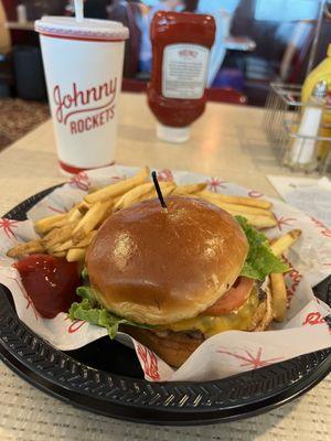 Burger with fries