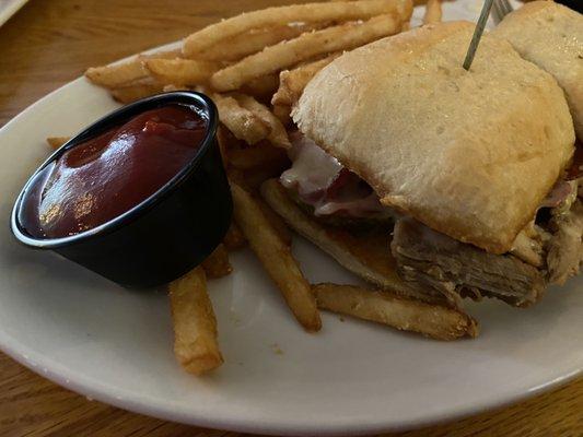 The Cuban Sandwich and fries.