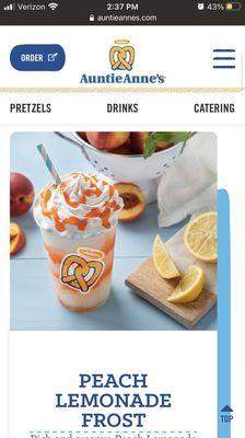 The frosty delight, now called "Peach Lemonade Frost"