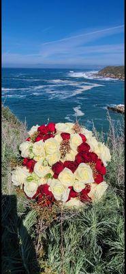 Beautiful wedding bouquet made by the staff.