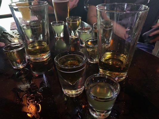 Don't worry they make sure each patron drinks responsibly. These are pickle backs.