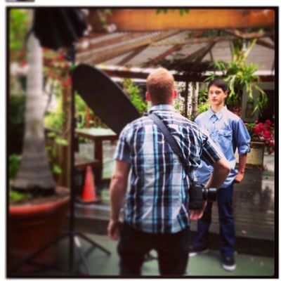 Sean Hilzman on set for his headshots