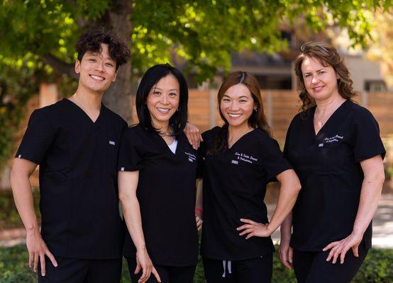 Dream team! Meet Dr. Stephan Yoon, our orthodontist, and our general dentists, Dr. Zoe Huang, Dr. Mandy Leung, & Dr. Zoryana Brodsky.