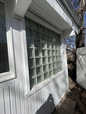 restored windows after fire.