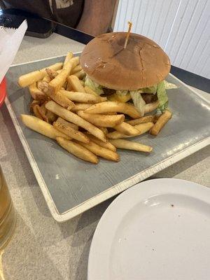 Double cheeseburger with fries