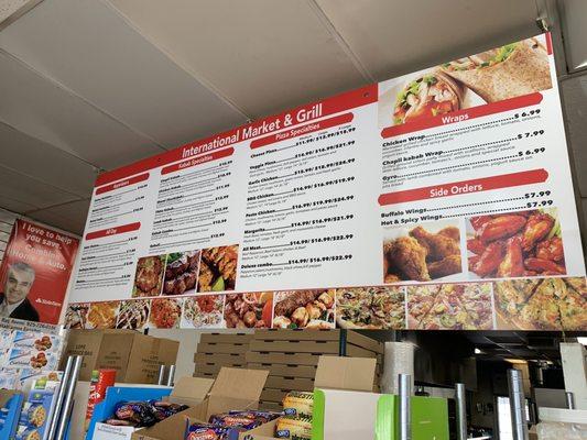 Menu board (May 2021).