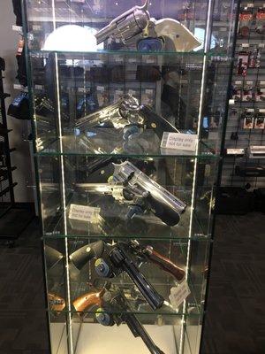 Beautiful revolvers on display