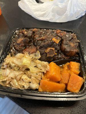 Oxtail plate with Side Of Cabbage and Sweet Potato (Side)